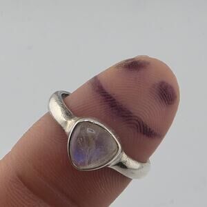 925 Sterling Silver Moonstone Ring Size 10 Teardrop Cabochon Natural Stone